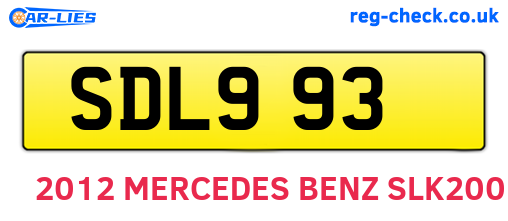 SDL993 are the vehicle registration plates.