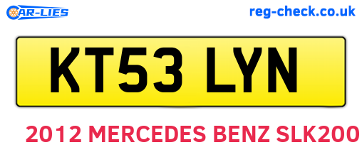 KT53LYN are the vehicle registration plates.