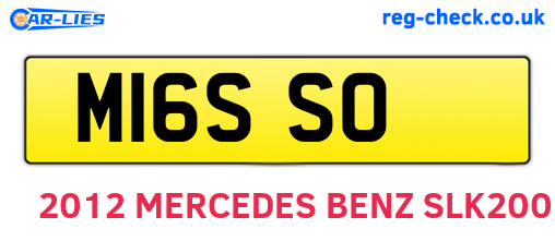 M16SSO are the vehicle registration plates.