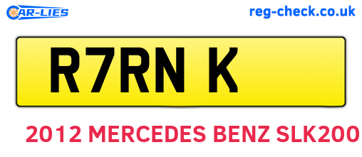 R7RNK are the vehicle registration plates.