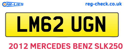 LM62UGN are the vehicle registration plates.