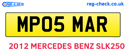 MP05MAR are the vehicle registration plates.