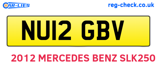NU12GBV are the vehicle registration plates.