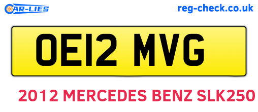 OE12MVG are the vehicle registration plates.