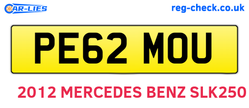 PE62MOU are the vehicle registration plates.