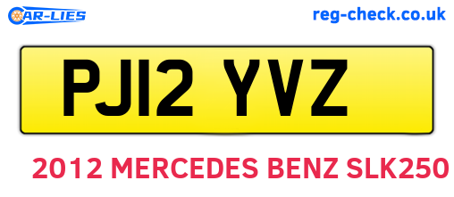 PJ12YVZ are the vehicle registration plates.