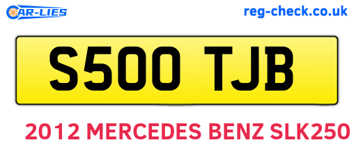 S500TJB are the vehicle registration plates.
