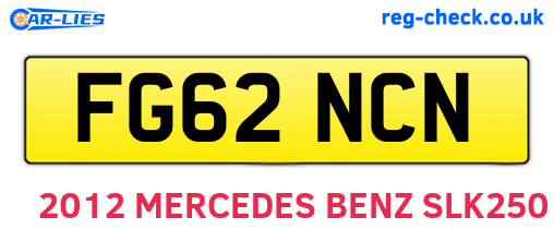 FG62NCN are the vehicle registration plates.