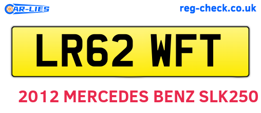 LR62WFT are the vehicle registration plates.