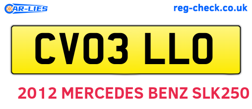 CV03LLO are the vehicle registration plates.