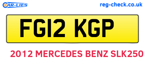 FG12KGP are the vehicle registration plates.