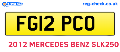 FG12PCO are the vehicle registration plates.