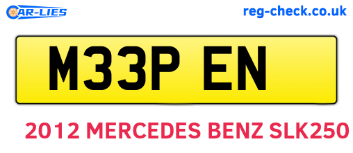 M33PEN are the vehicle registration plates.