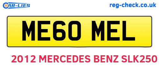 ME60MEL are the vehicle registration plates.