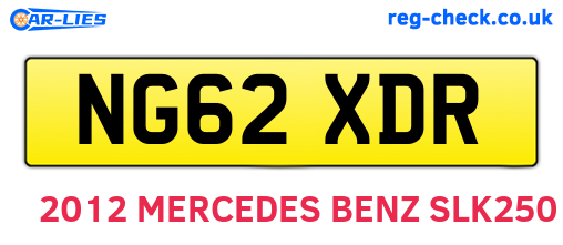 NG62XDR are the vehicle registration plates.