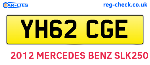 YH62CGE are the vehicle registration plates.