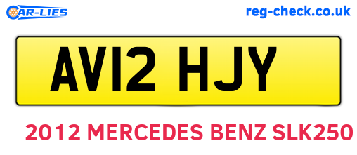 AV12HJY are the vehicle registration plates.
