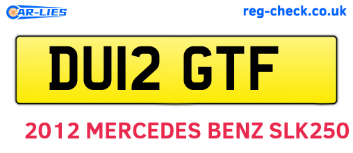 DU12GTF are the vehicle registration plates.