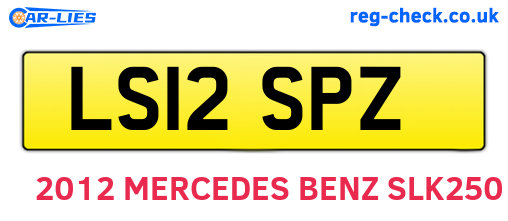 LS12SPZ are the vehicle registration plates.