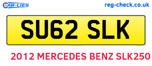 SU62SLK are the vehicle registration plates.