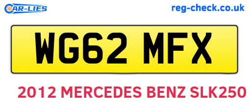 WG62MFX are the vehicle registration plates.