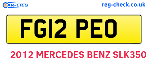 FG12PEO are the vehicle registration plates.
