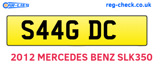 S44GDC are the vehicle registration plates.