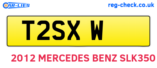 T2SXW are the vehicle registration plates.