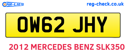 OW62JHY are the vehicle registration plates.