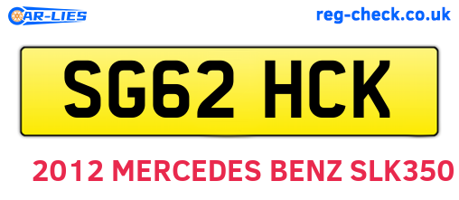 SG62HCK are the vehicle registration plates.