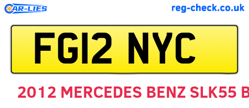 FG12NYC are the vehicle registration plates.
