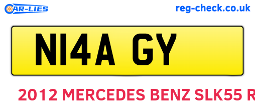 N14AGY are the vehicle registration plates.