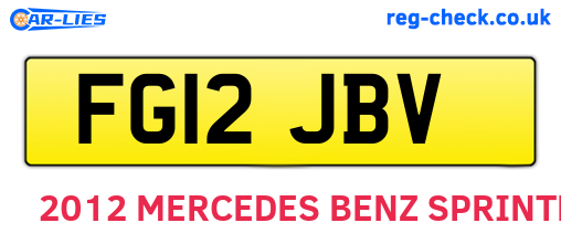 FG12JBV are the vehicle registration plates.