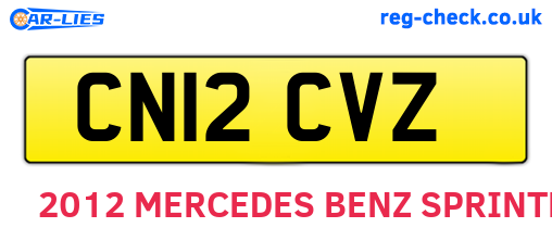 CN12CVZ are the vehicle registration plates.