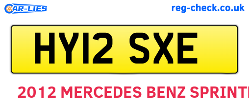 HY12SXE are the vehicle registration plates.