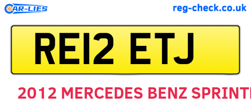 RE12ETJ are the vehicle registration plates.