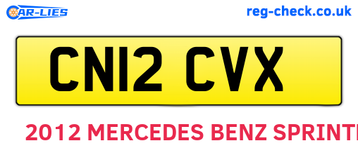 CN12CVX are the vehicle registration plates.