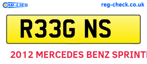 R33GNS are the vehicle registration plates.
