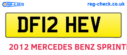 DF12HEV are the vehicle registration plates.