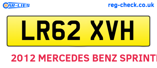 LR62XVH are the vehicle registration plates.