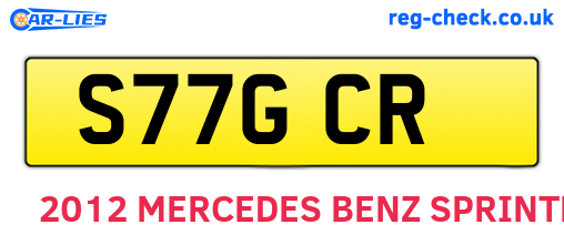 S77GCR are the vehicle registration plates.