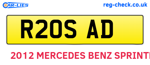 R20SAD are the vehicle registration plates.