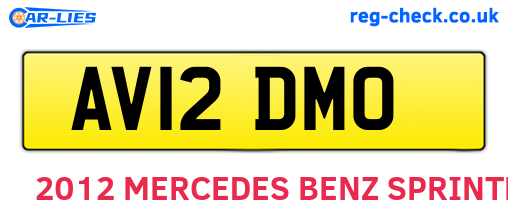 AV12DMO are the vehicle registration plates.