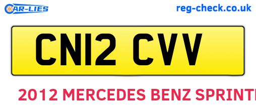CN12CVV are the vehicle registration plates.
