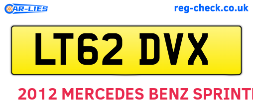 LT62DVX are the vehicle registration plates.