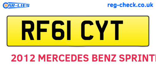 RF61CYT are the vehicle registration plates.