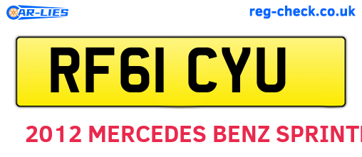 RF61CYU are the vehicle registration plates.