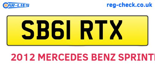 SB61RTX are the vehicle registration plates.