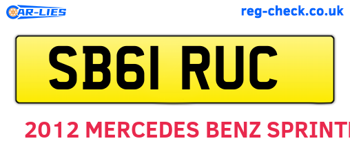 SB61RUC are the vehicle registration plates.