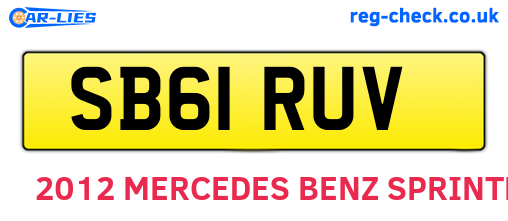 SB61RUV are the vehicle registration plates.
